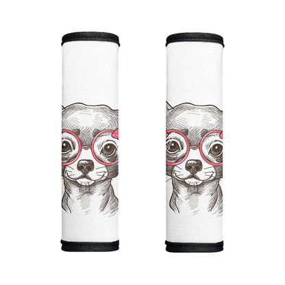 Cute Chihuahua With Glasses Print Handle Covers