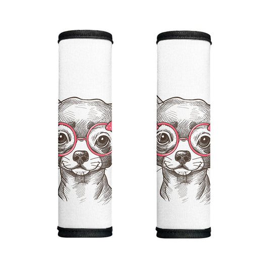 Cute Chihuahua With Glasses Print Handle Covers