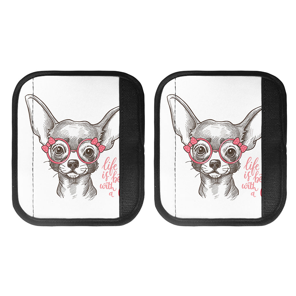 Cute Chihuahua With Glasses Print Handle Covers