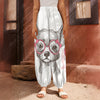 Cute Chihuahua With Glasses Print Harem Pants