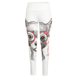 Cute Chihuahua With Glasses Print High-Waisted Pocket Leggings