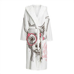Cute Chihuahua With Glasses Print Hooded Bathrobe