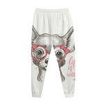 Cute Chihuahua With Glasses Print Jogger Pants
