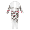 Cute Chihuahua With Glasses Print Jumpsuit