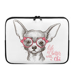 Cute Chihuahua With Glasses Print Laptop Sleeve