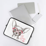 Cute Chihuahua With Glasses Print Laptop Sleeve