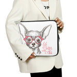 Cute Chihuahua With Glasses Print Laptop Sleeve