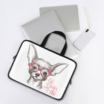 Cute Chihuahua With Glasses Print Laptop Sleeve With Handle