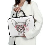 Cute Chihuahua With Glasses Print Laptop Sleeve With Handle