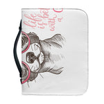 Cute Chihuahua With Glasses Print Leather Bible Cover