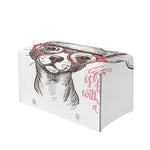 Cute Chihuahua With Glasses Print Leather Tissue Box Cover