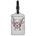 Cute Chihuahua With Glasses Print Luggage Tag