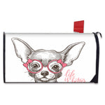 Cute Chihuahua With Glasses Print Mailbox Cover