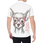 Cute Chihuahua With Glasses Print Men's Shirt