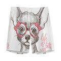Cute Chihuahua With Glasses Print Men's Athletic Shorts