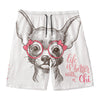 Cute Chihuahua With Glasses Print Men's Swim Trunks