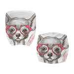 Cute Chihuahua With Glasses Print Office Chair Cover
