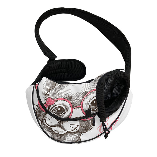 Cute Chihuahua With Glasses Print Pet Sling Carrier