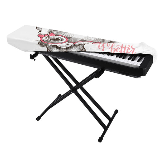 Cute Chihuahua With Glasses Print Piano Keyboard Cover