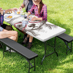 Cute Chihuahua With Glasses Print Picnic Table Cover