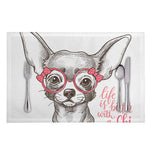 Cute Chihuahua With Glasses Print Placemat
