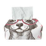 Cute Chihuahua With Glasses Print Rectangle Tissue Box Cover
