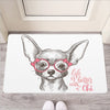 Cute Chihuahua With Glasses Print Rubber Doormat