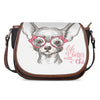 Cute Chihuahua With Glasses Print Saddle Bag