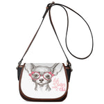 Cute Chihuahua With Glasses Print Saddle Bag