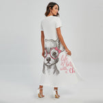 Cute Chihuahua With Glasses Print Short Sleeve Maxi Dress