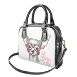 Cute Chihuahua With Glasses Print Shoulder Handbag