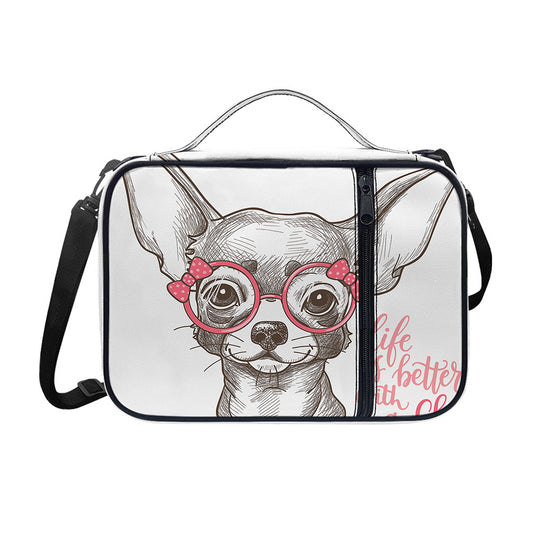 Cute Chihuahua With Glasses Print Shoulder Strap Bible Bag
