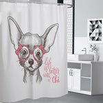 Cute Chihuahua With Glasses Print Shower Curtain