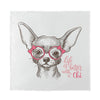 Cute Chihuahua With Glasses Print Silk Bandana