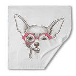 Cute Chihuahua With Glasses Print Silk Bandana