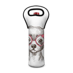 Cute Chihuahua With Glasses Print Single Neoprene Wine Tote