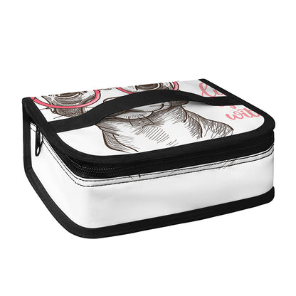 Cute Chihuahua With Glasses Print Small Lunch Bag