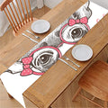 Cute Chihuahua With Glasses Print Table Runner