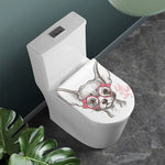 Cute Chihuahua With Glasses Print Toilet Lid Cover