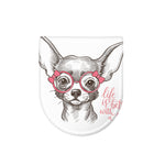 Cute Chihuahua With Glasses Print Toilet Lid Cover