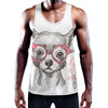 Cute Chihuahua With Glasses Print Training Tank Top