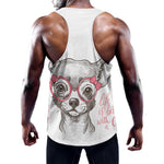 Cute Chihuahua With Glasses Print Training Tank Top