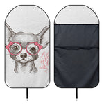 Cute Chihuahua With Glasses Print Waterproof Car Seat Cover