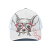 Cute Chihuahua With Glasses Print White Mesh Trucker Cap