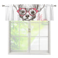 Cute Chihuahua With Glasses Print Window Valance