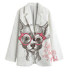 Cute Chihuahua With Glasses Print Women's Blazer