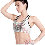 Cute Chihuahua With Glasses Print Women's Sports Bra