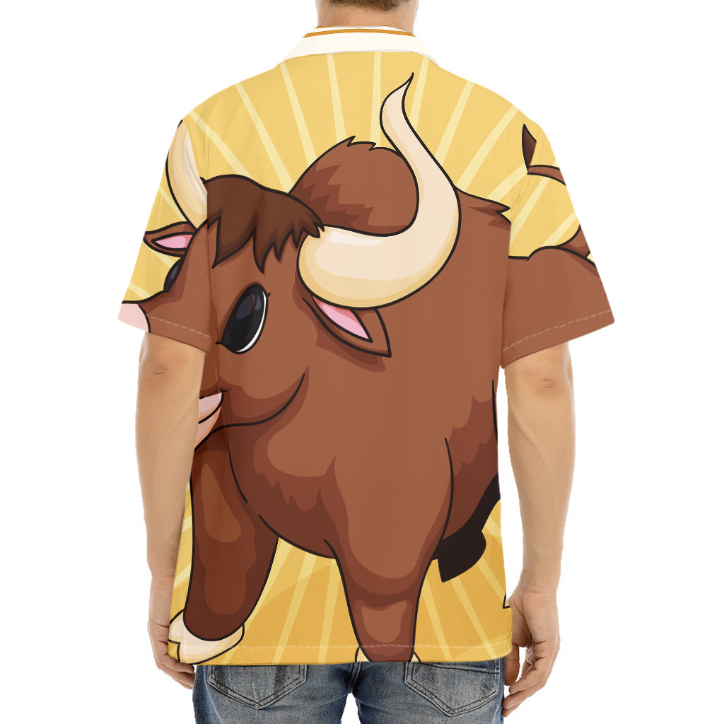 Cute Chinese Ox Zodiac Print Aloha Shirt