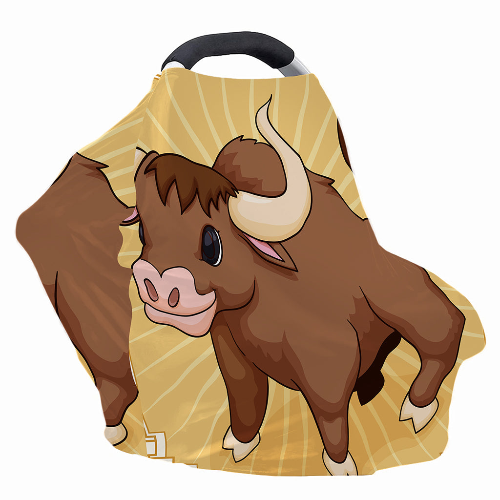 Cute Chinese Ox Zodiac Print Baby Seat Cover