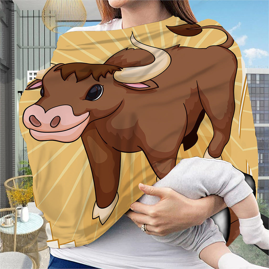 Cute Chinese Ox Zodiac Print Baby Seat Cover